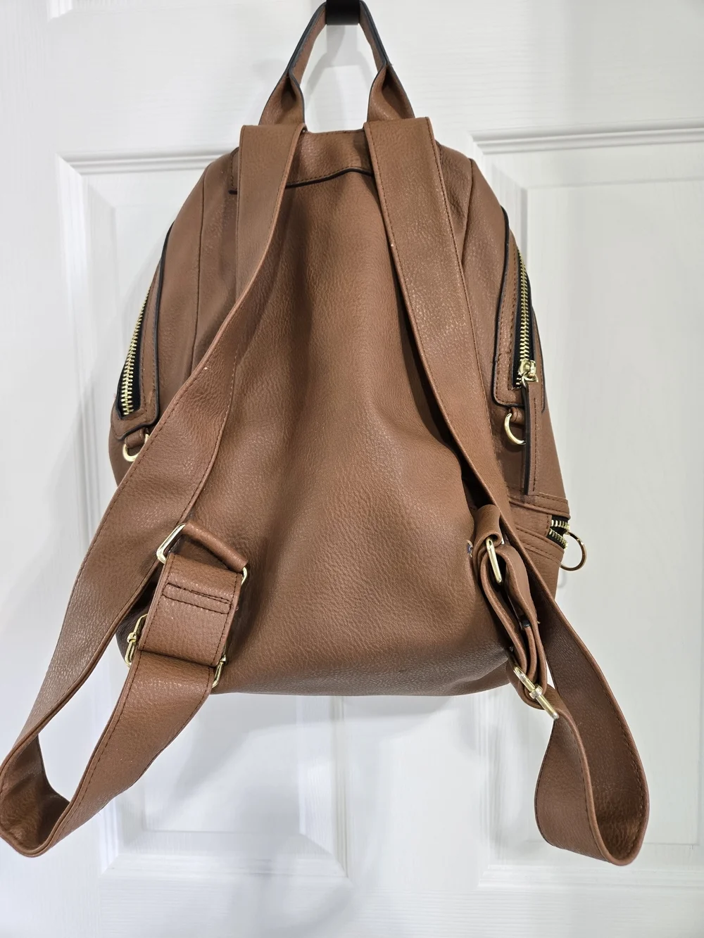 Steve Madden Brown Leather  Backpack with Gold Trim